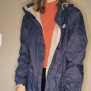 Polka Dot North Face Rain Jacket